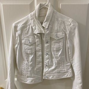 Ann Taylor LOFT Women's Cropped White Jean Jacket- Size 2